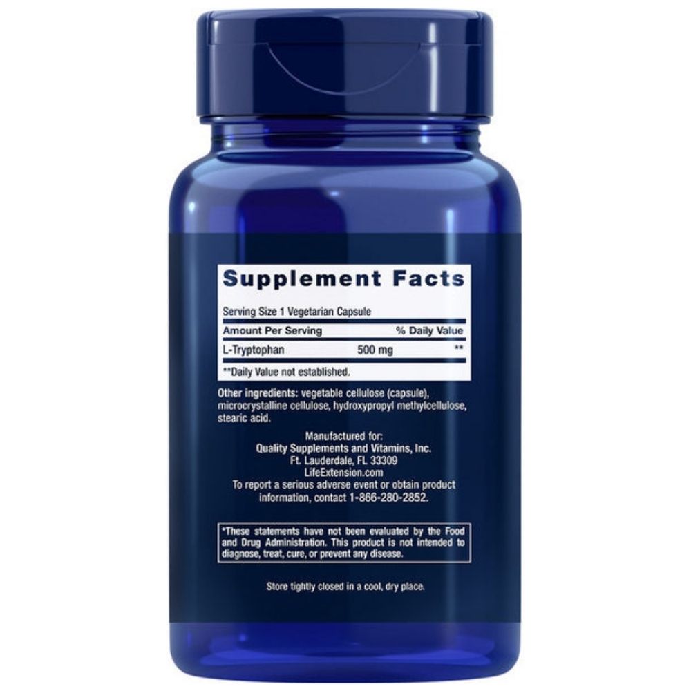 LIFE EXTENSION L-triptofāns 500 mg - 90 kapsulas