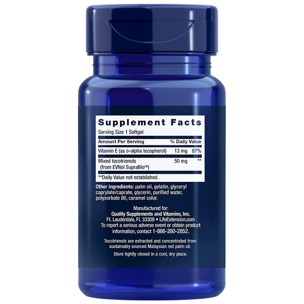 LIFE EXTENSION tokotrienoli, E vitamīns - 60 kapsulas