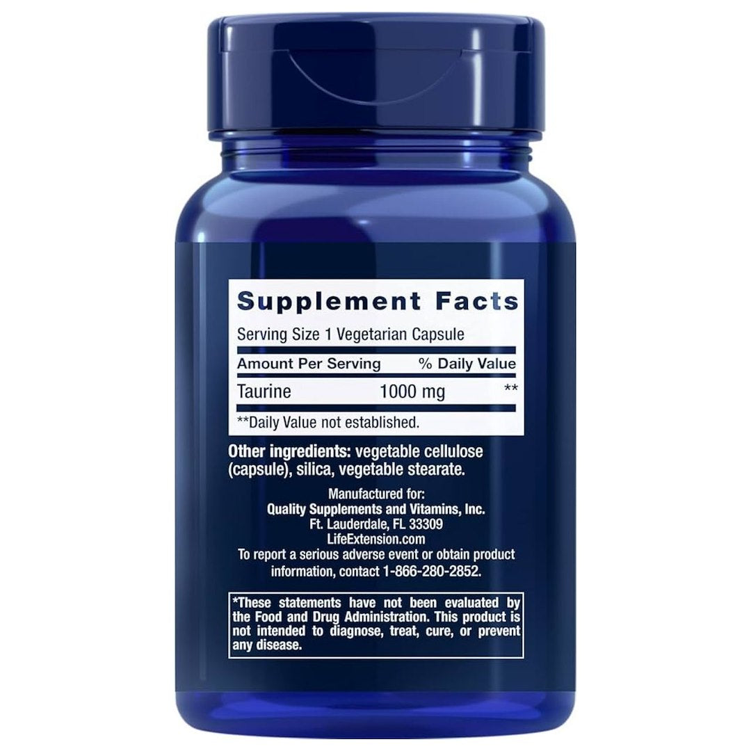 LIFE EXTENSION taurīns 1000 mg - 90 kapsulas