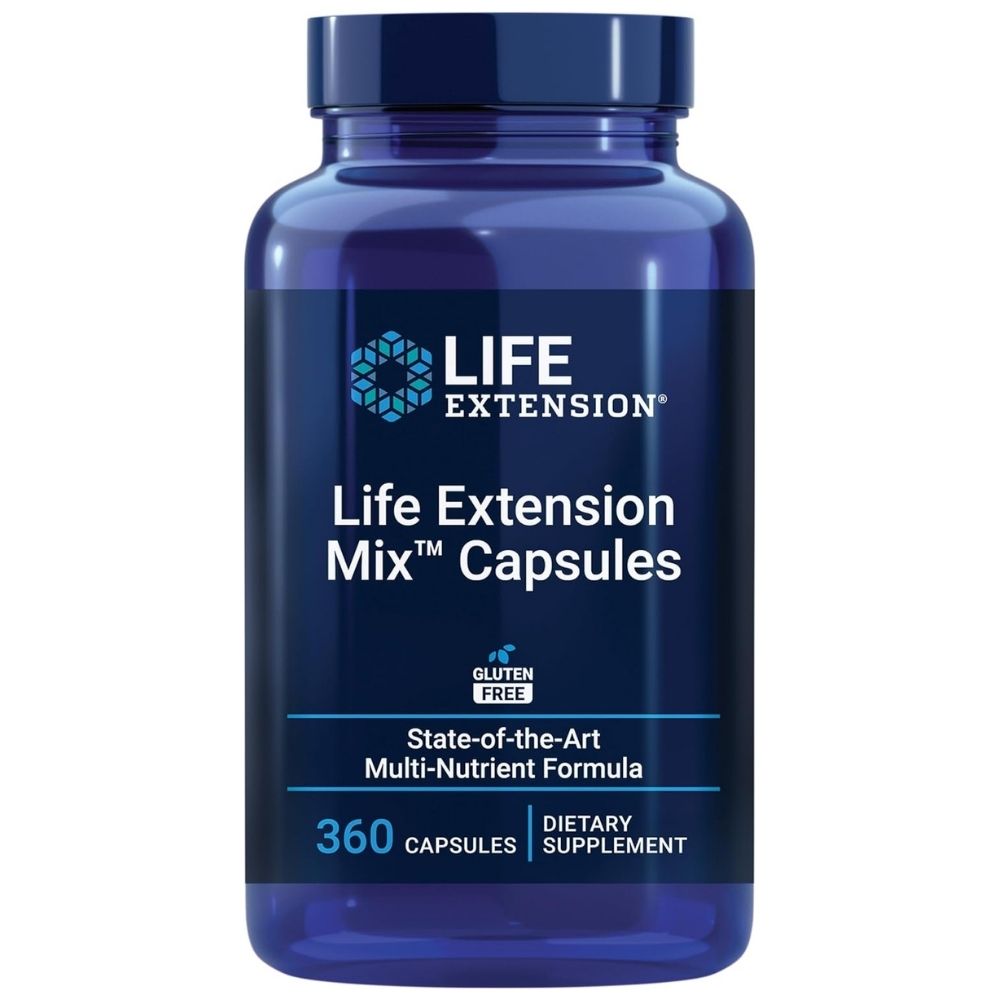 LIFE EXTENSION Mix™ vitamīnu komplekss, minerāli, dārzeņi un augļi - 360 kapsulas