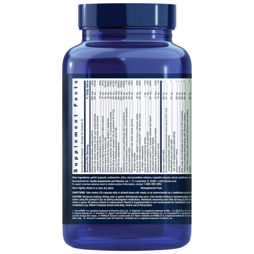 LIFE EXTENSION Mix™ vitamīnu komplekss, minerāli, dārzeņi un augļi - 360 kapsulas