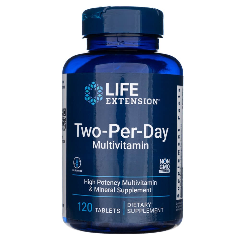 LIFE EXTENSION Divu tablešu dienā multivitamīni – 120 tabletes