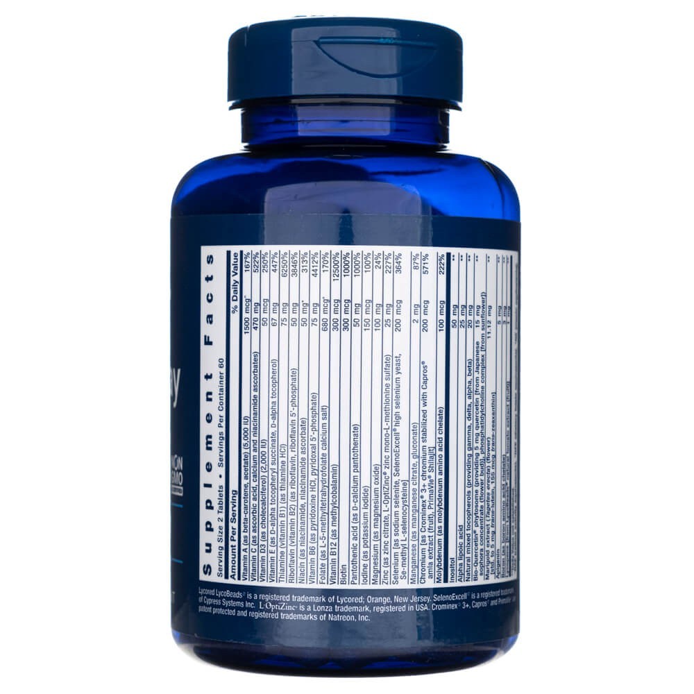 LIFE EXTENSION Divu tablešu dienā multivitamīni – 120 tabletes