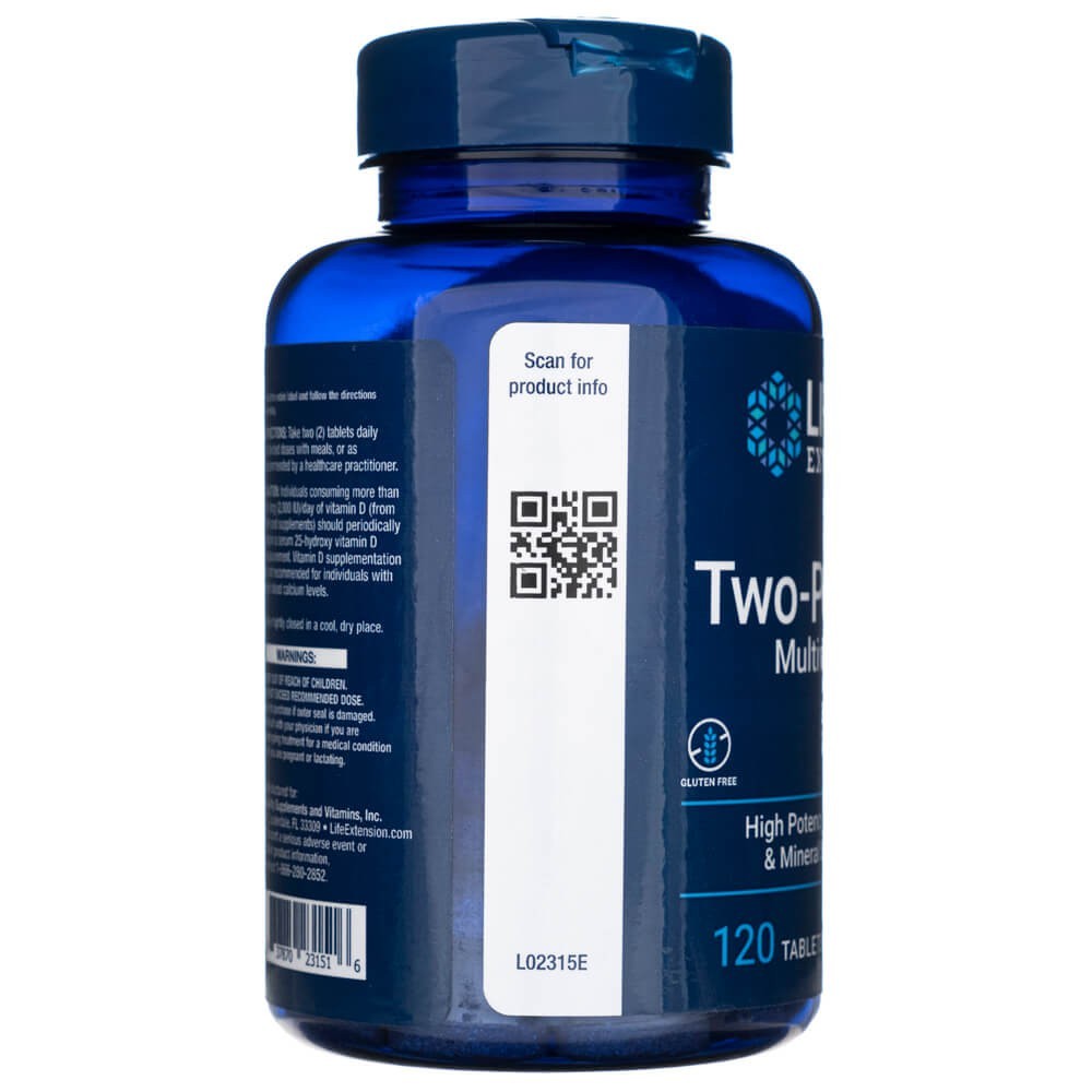 LIFE EXTENSION Divu tablešu dienā multivitamīni – 120 tabletes