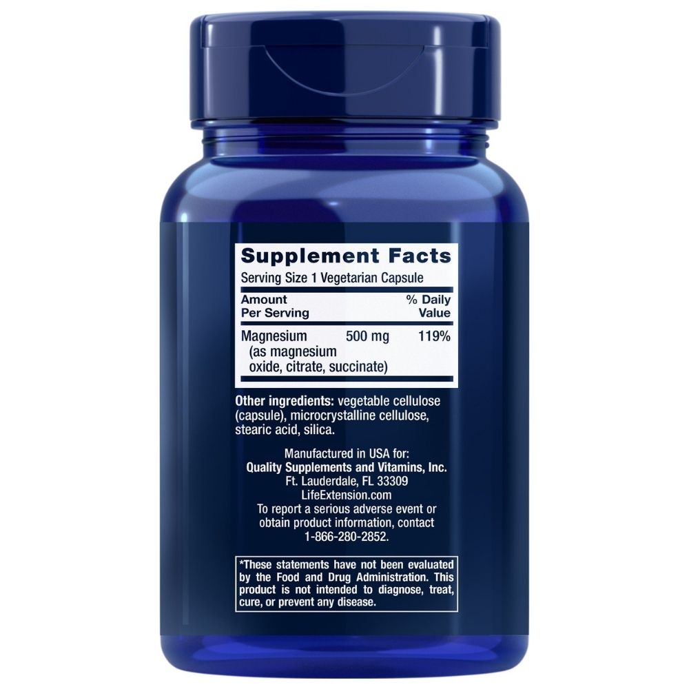 LIFE EXTENSION Magnesium Caps 500 mg – 100 kapsulas