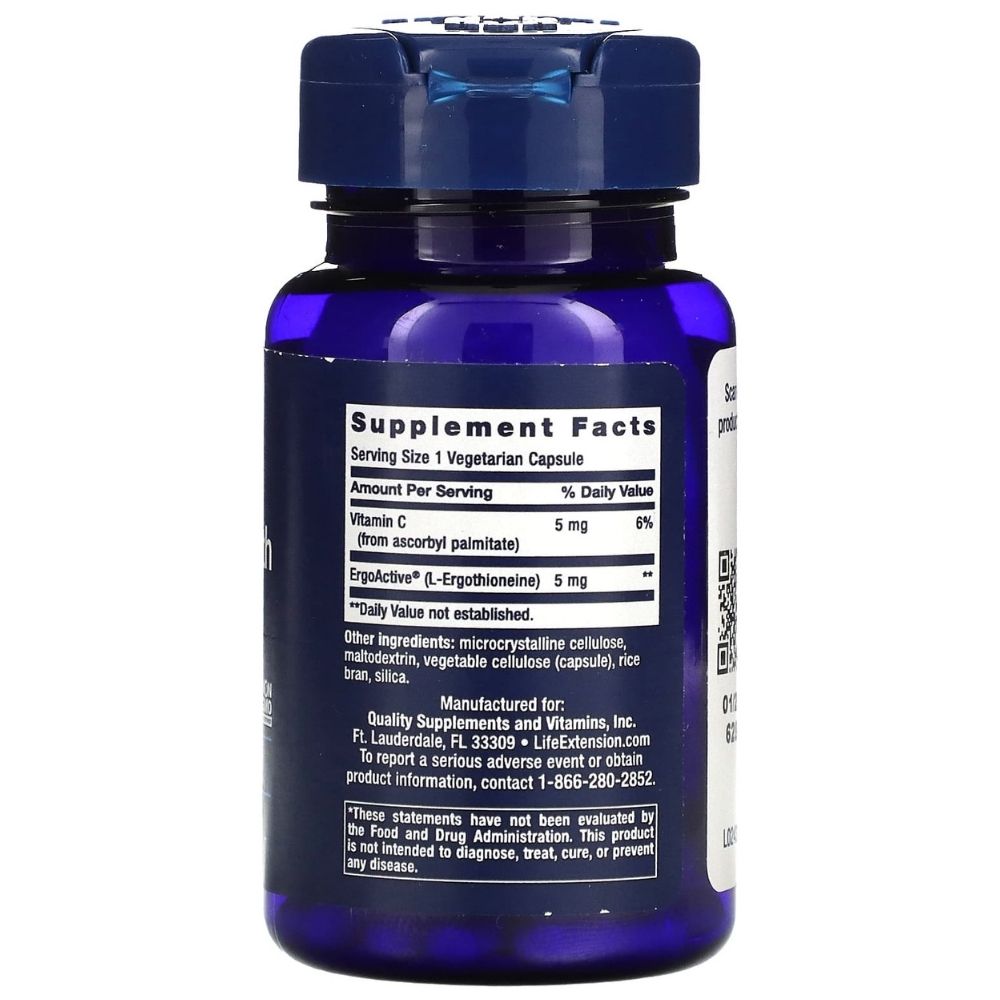 LIFE EXTENSION Essential Youth L-Ergotioneīns 5 mg – 30 kapsulas