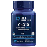LIFE EXTENSION koenzīms Q10 (ubihinons) 100 mg ar D-limonēnu - 60 kapsulas