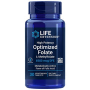LIFE EXTENSION augstas stiprības optimizētais folāts 8500 mcg – 30 tabletes