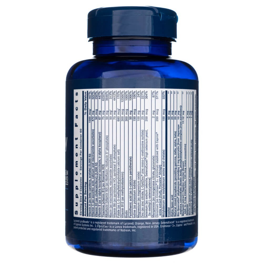 LIFE EXTENSION divas kapsulas dienā (multivitamīni) - 120 kapsulas