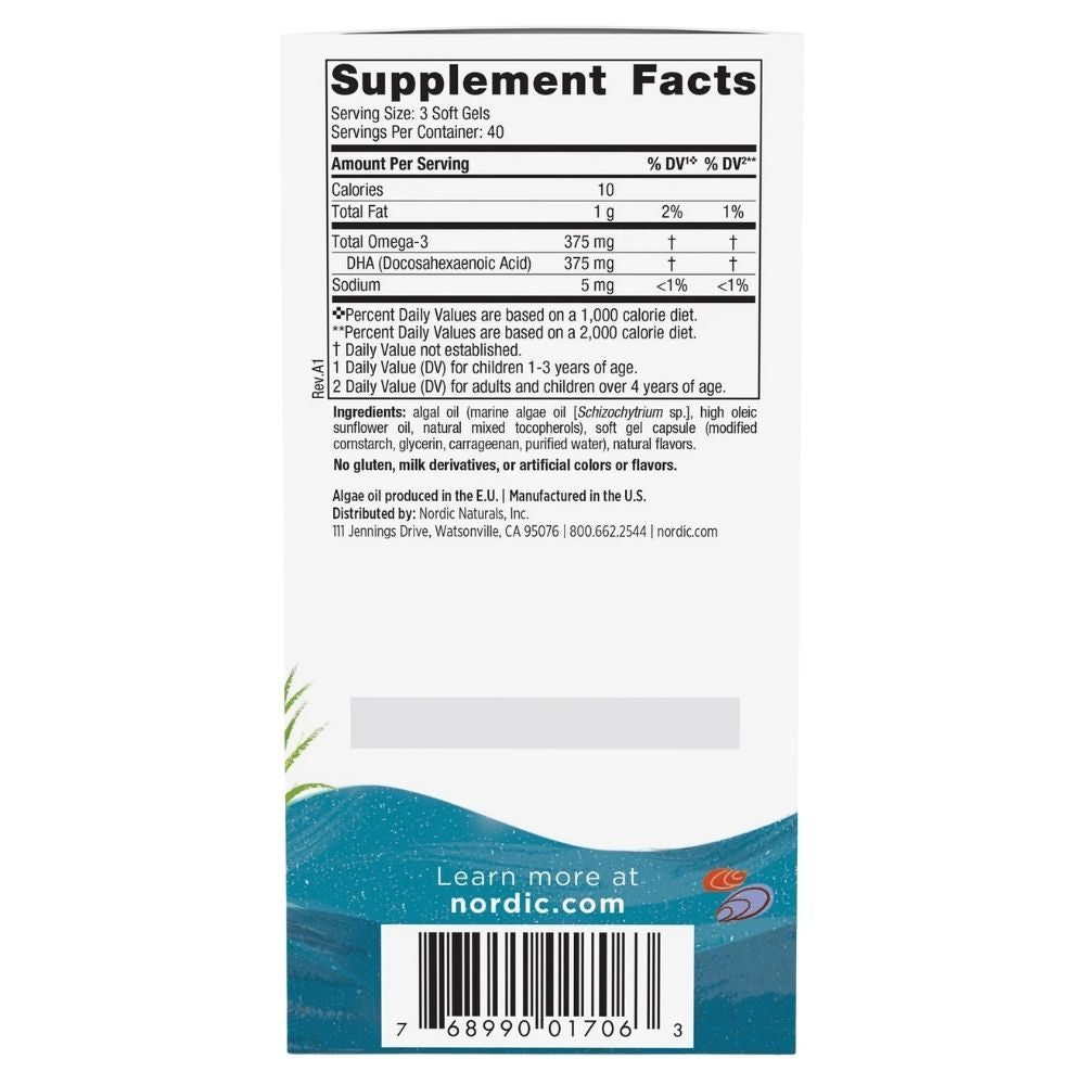 Nordic Naturals bērnu veģetārā DHA – 120 mini kapsulas