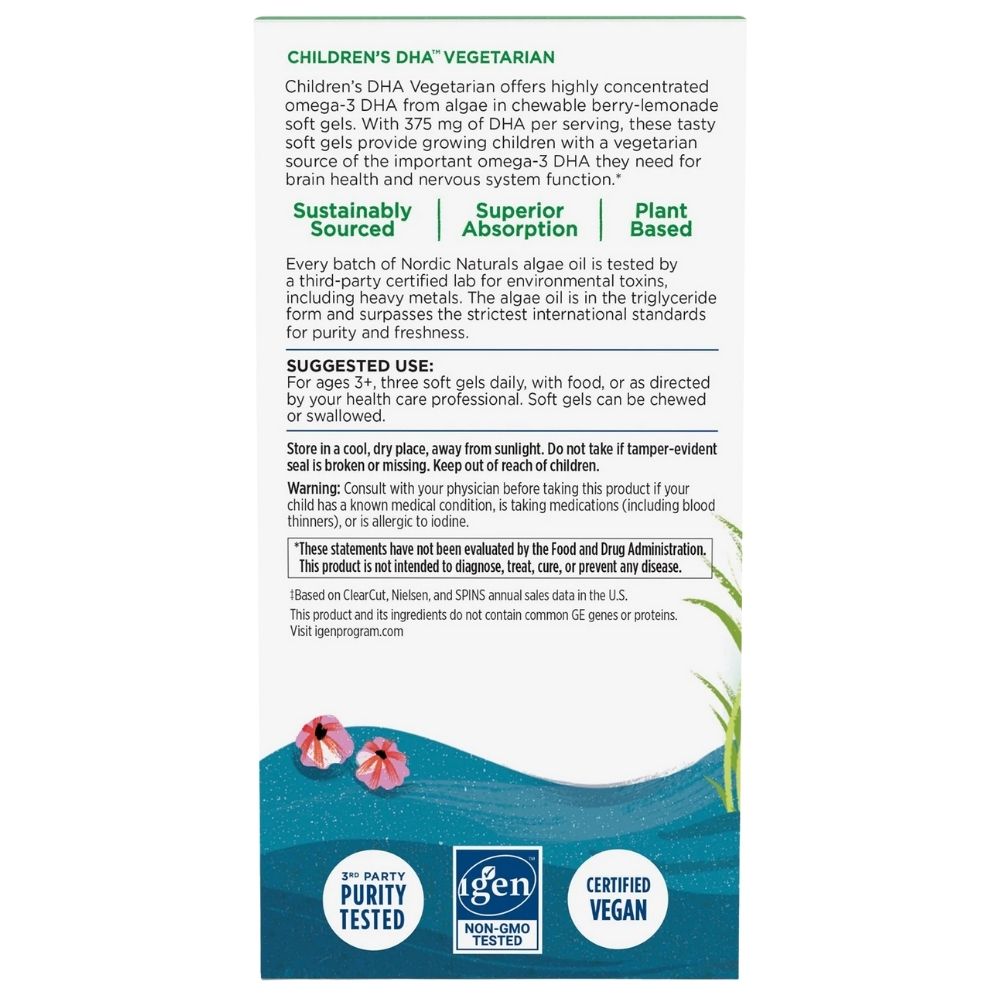 Nordic Naturals bērnu veģetārā DHA – 120 mini kapsulas