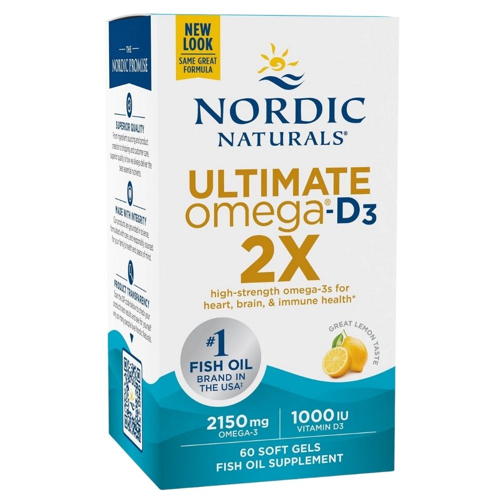 Nordic Naturals Ultimate Omega-D3 2X, ar citronu garšu – 60 kapsulas