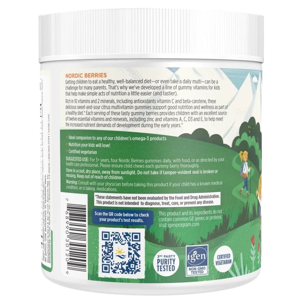 Nordic Naturals multivitamīnu gumijas konfektes, apelsīnu un citronu garša – 120 gab.