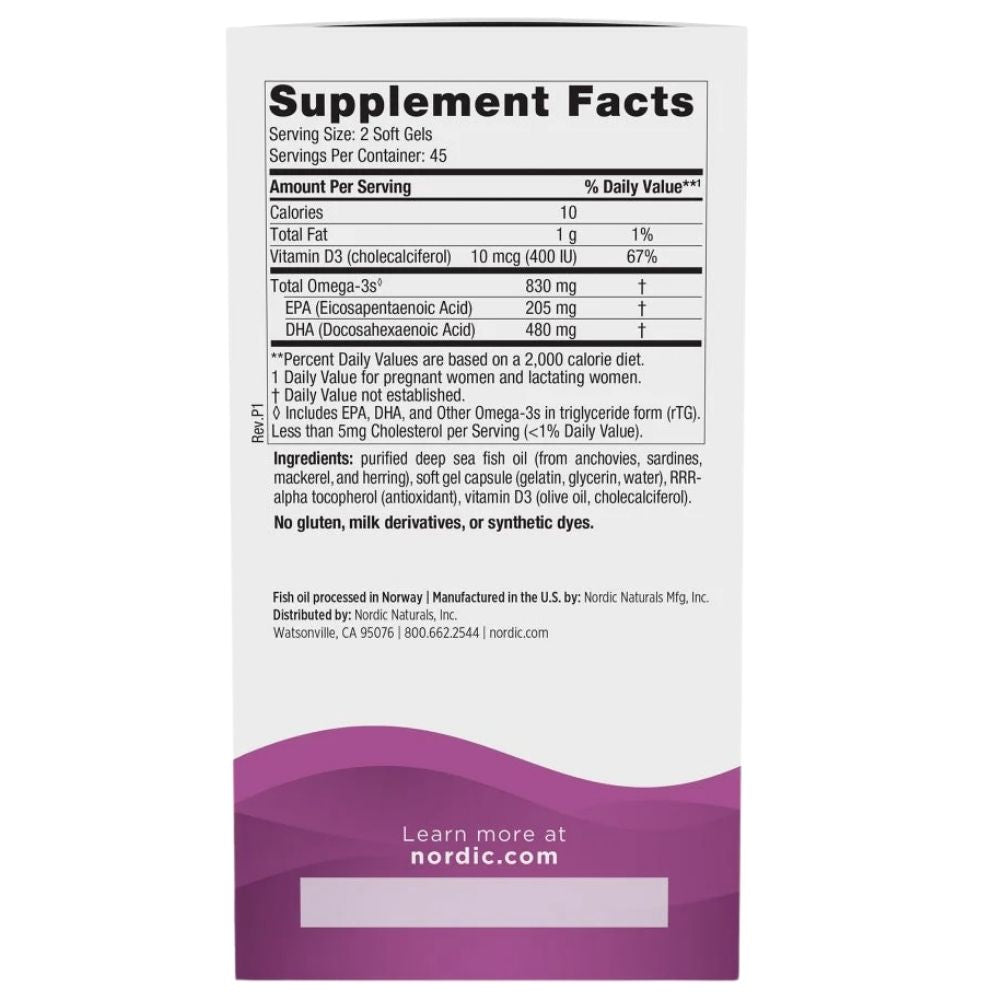NORDIC NATURALS prenatālā DHA 830 mg – 90 kapsulas