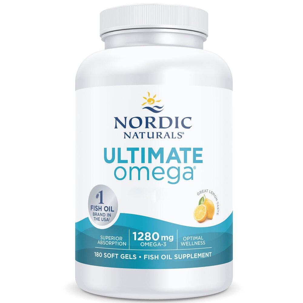 Nordic Naturals Ultimate Omega 1280 mg, ar citronu garšu – 180 kapsulas