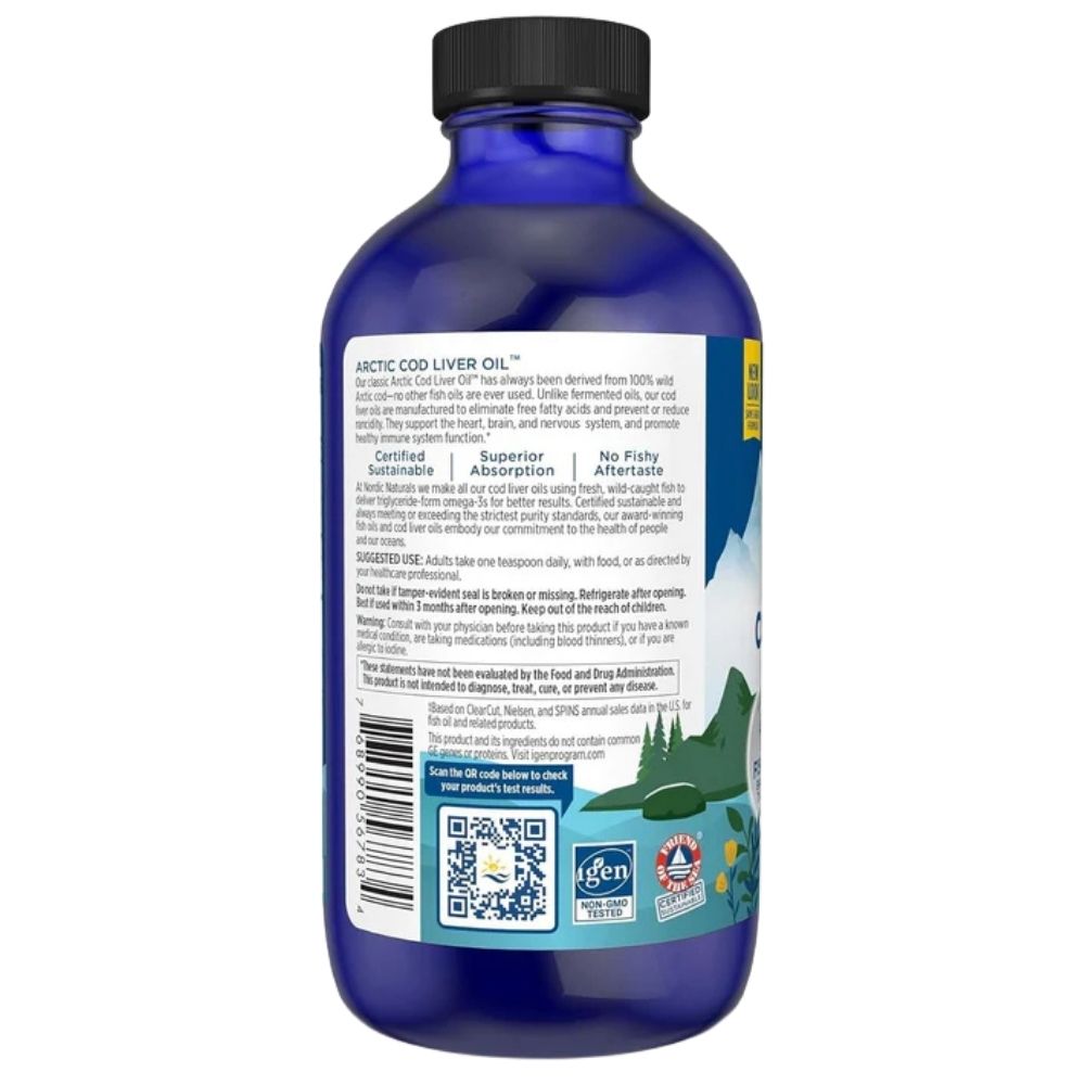 Nordic Naturals mencu aknu eļļa ar zemeņu garšu, 237 ml