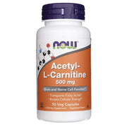 NOW FOODS acetil-L-karnitīns 500 mg – 50 kapsulas