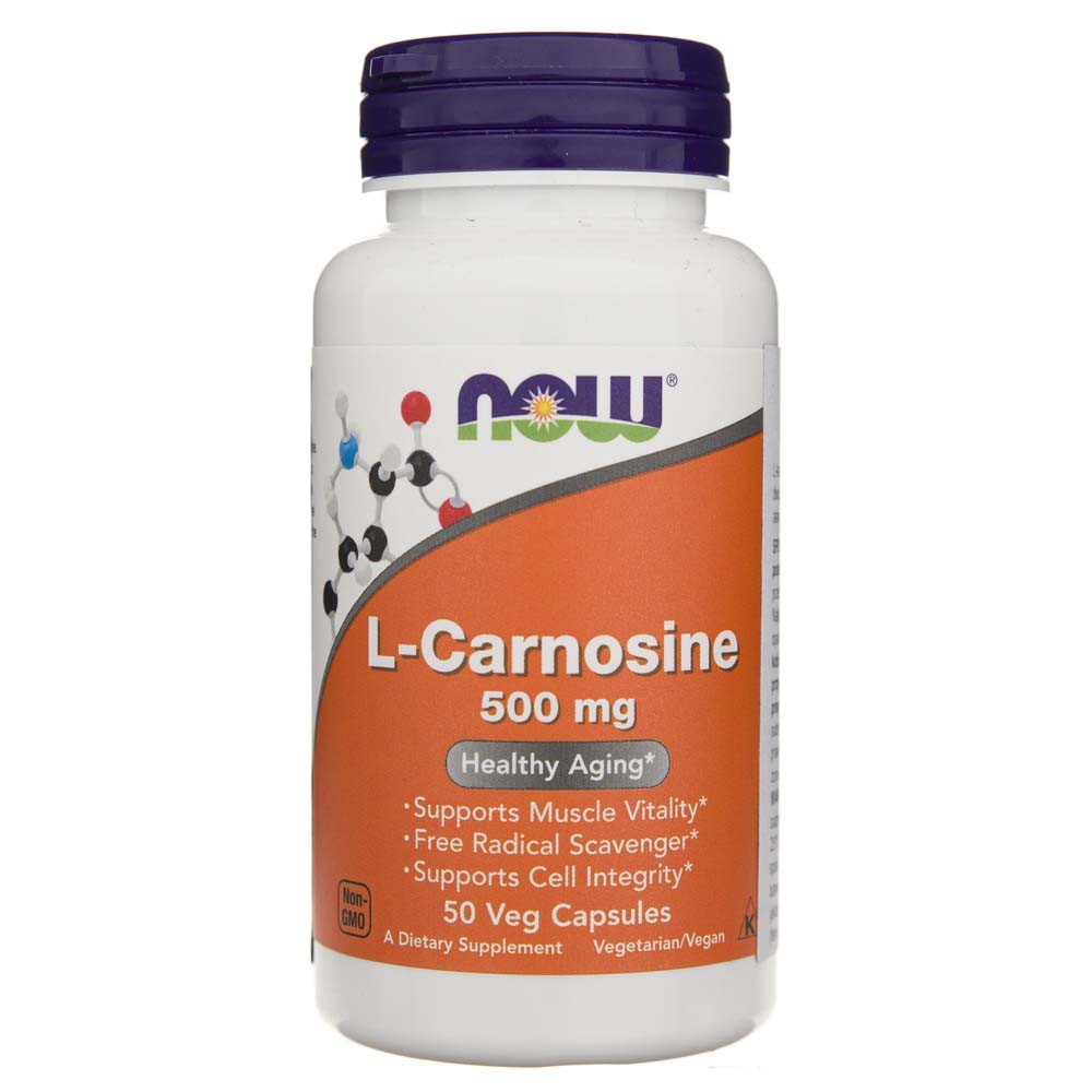 NOW FOODS L-karnozīns 500 mg – 50 kapsulas