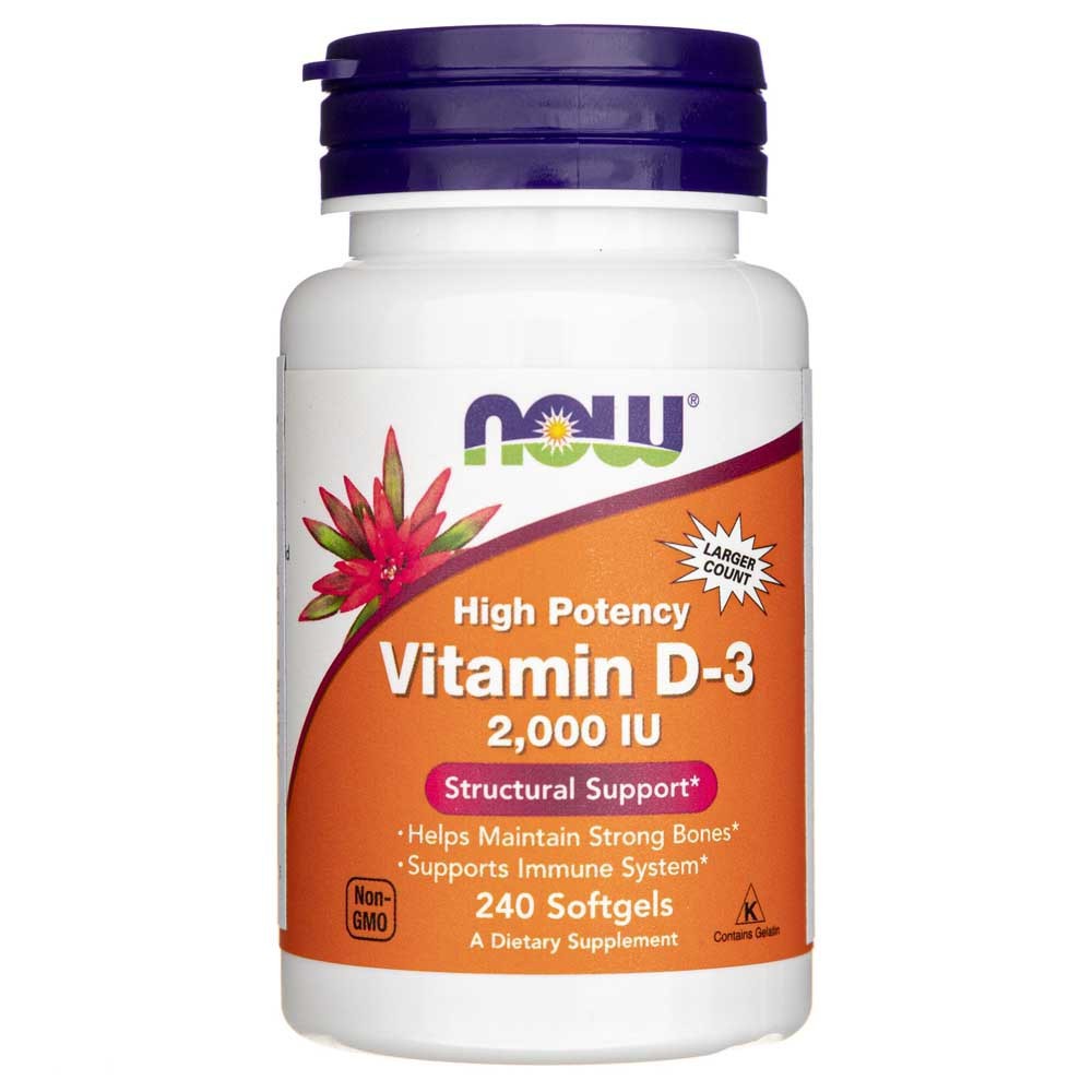 NOW FOODS D3 vitamīns 2000 SV – 240 kapsulas