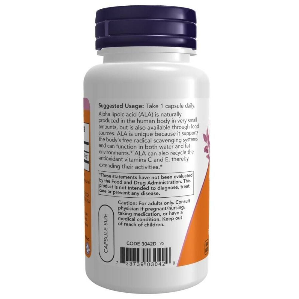 NOW FOODS alfa liposkābe 250 mg – 60 kapsulas