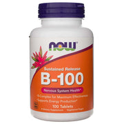 NOW FOODS B-100 vitamīns ar pagarinātu atbrīvošanos – 100 tabletes