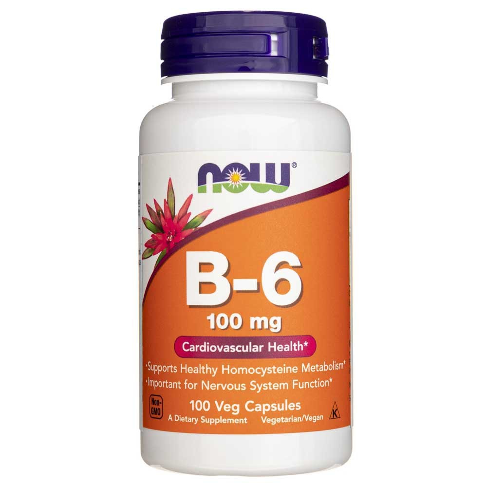 NOW FOODS B-6 vitamīns 100 mg – 100 kapsulas
