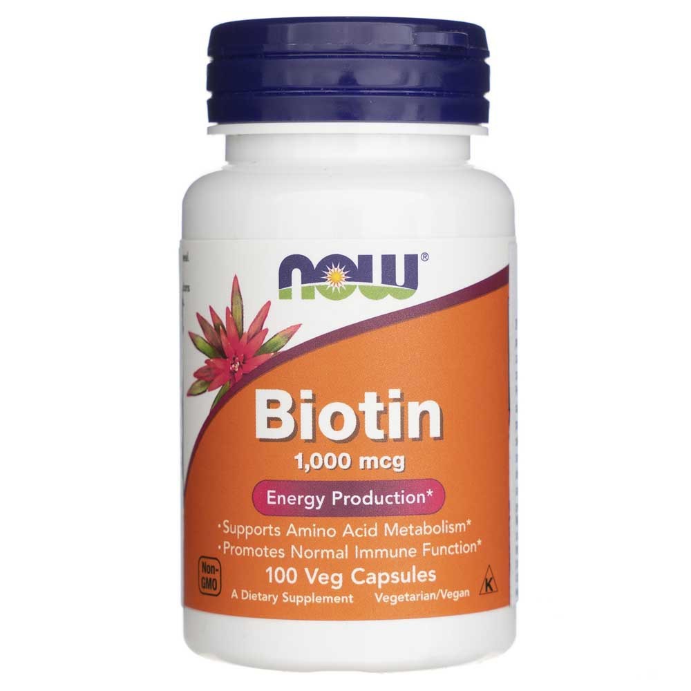 NOW FOODS biotīns 1000 mcg – 100 kapsulas