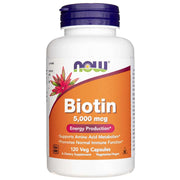 NOW FOODS biotīns 5000 mcg – 120 kapsulas