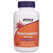 NOW FOODS Niacīnamīds 500 mg – 100 kapsulas