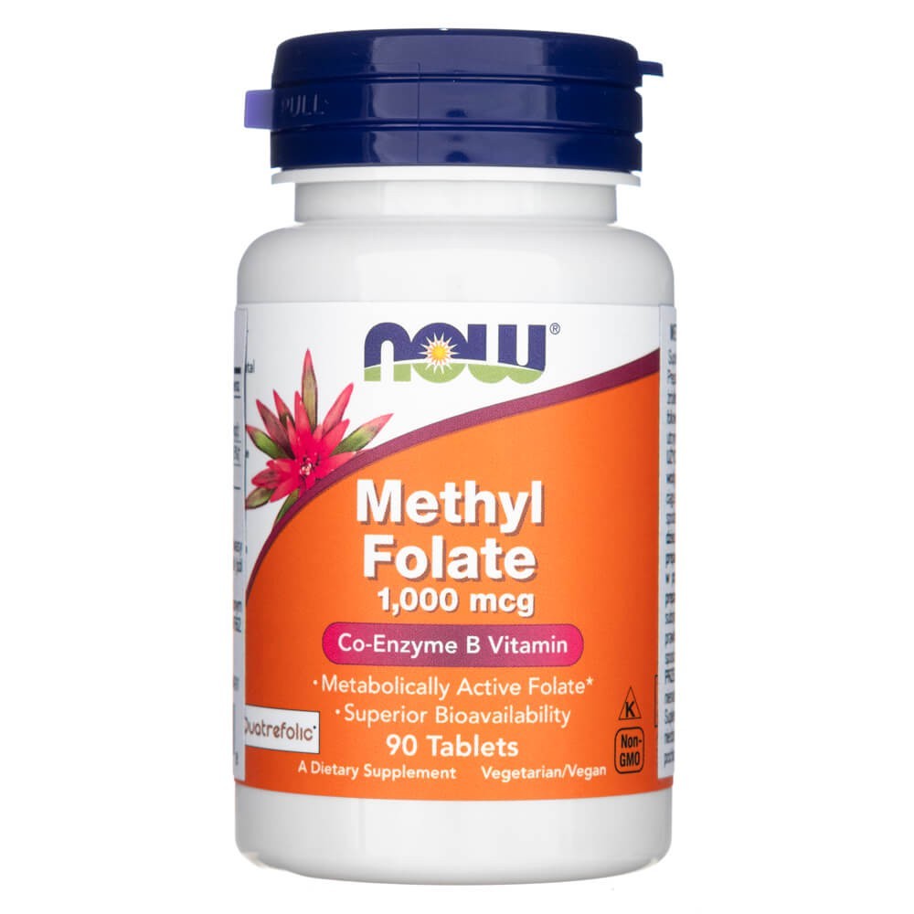 NOW FOODS metilfolāts 1000 mcg – 90 tabletes