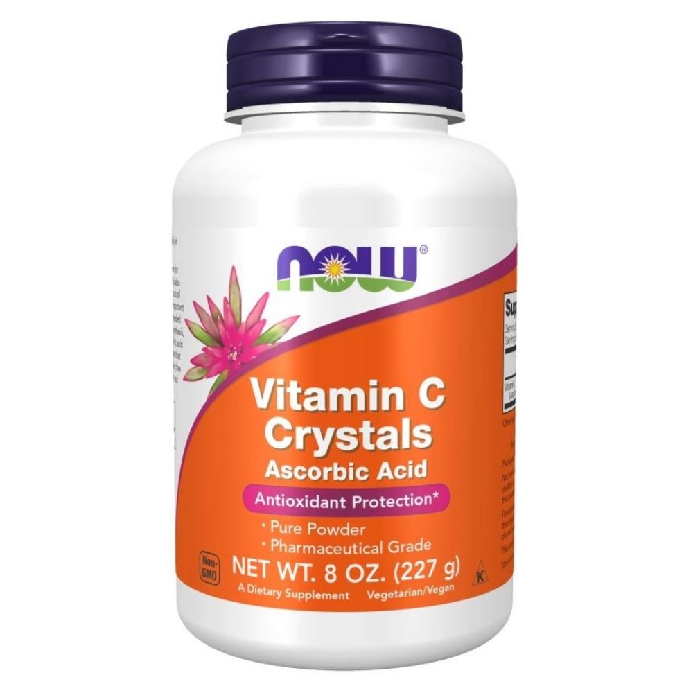 NOW FOODS vitamīns C, askorbīnskābe, 227 g