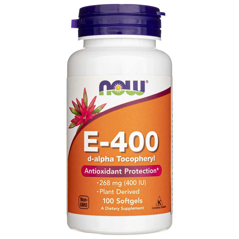 NOW FOODS E-400 vitamīns, d-alfa tokoferols – 100 kapsulas