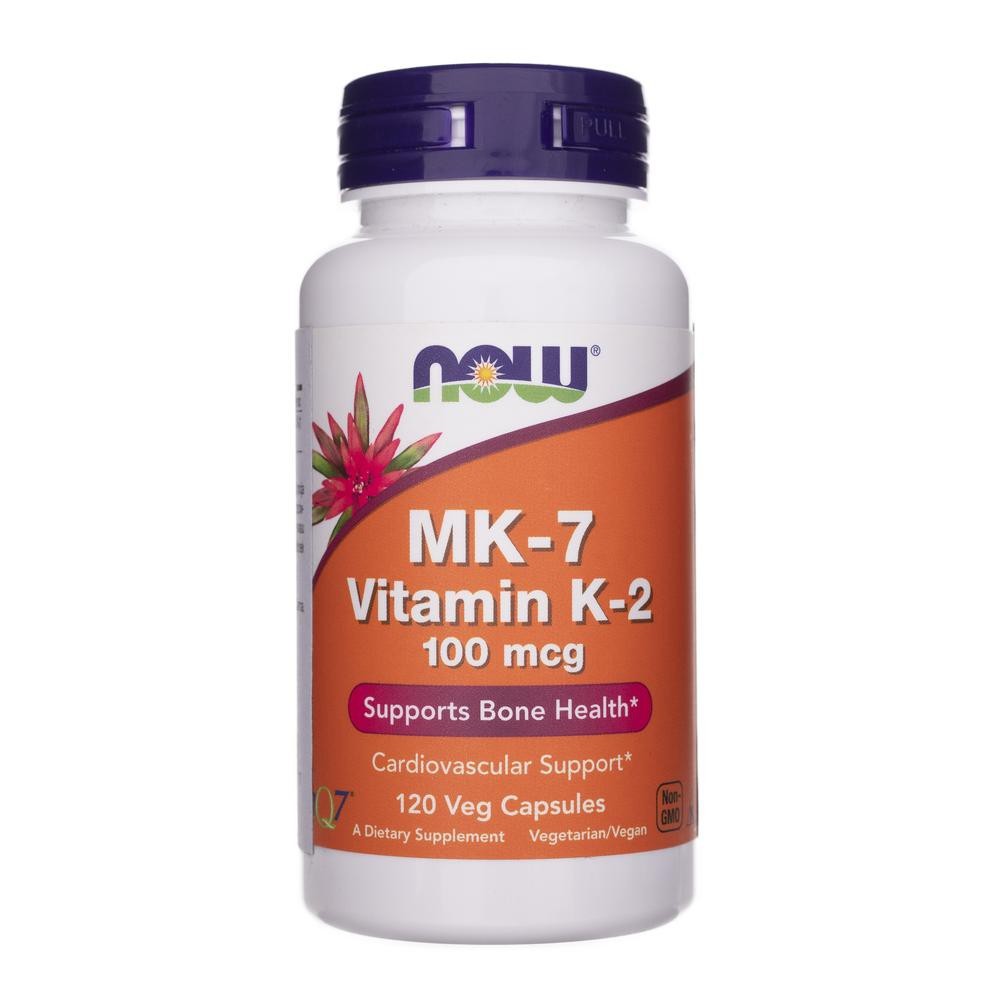 NOW FOODS vitamīns K2 MK-7 100 µg – 120 kapsulas