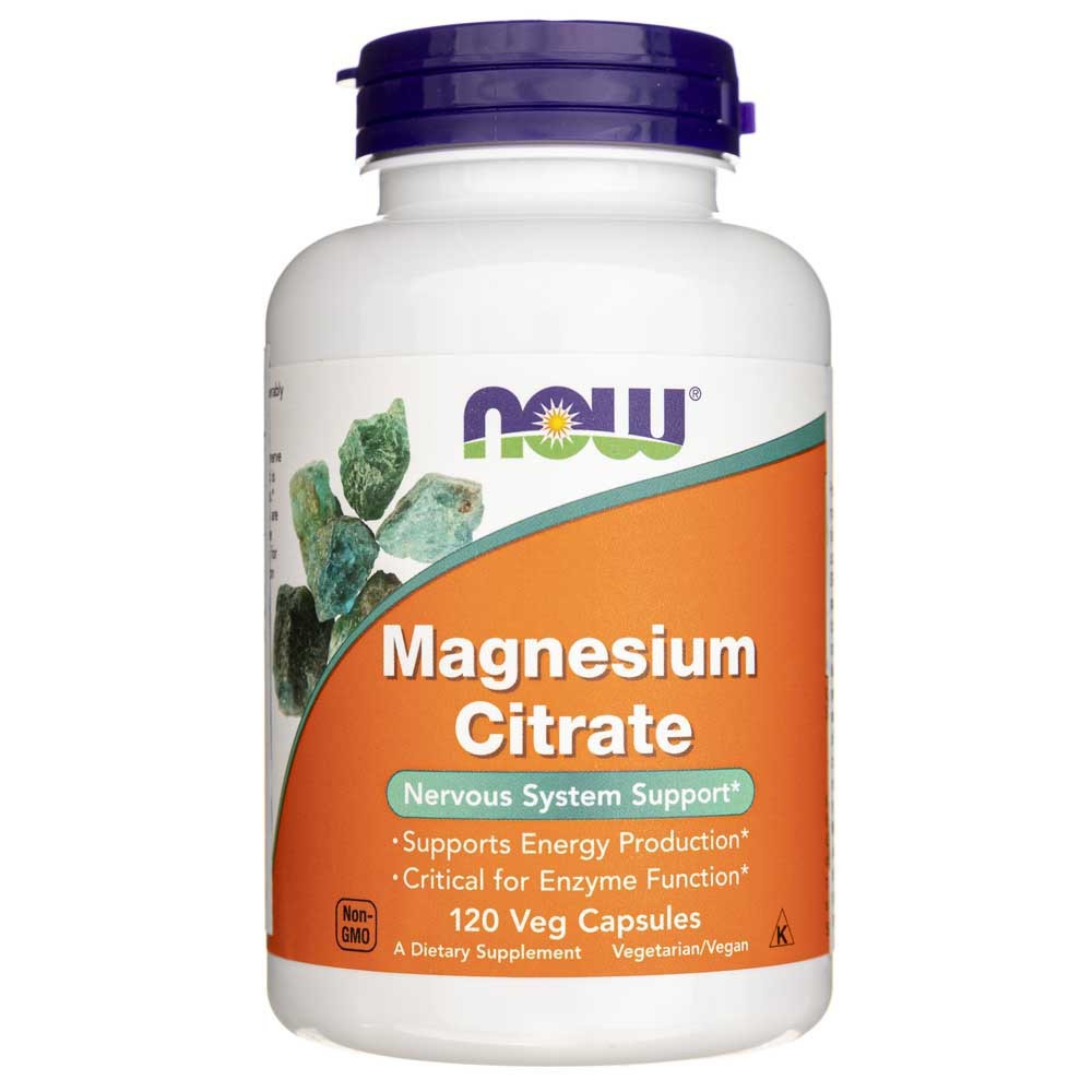 NOW FOODS magnija citrāts 400 mg – 120 kapsulas