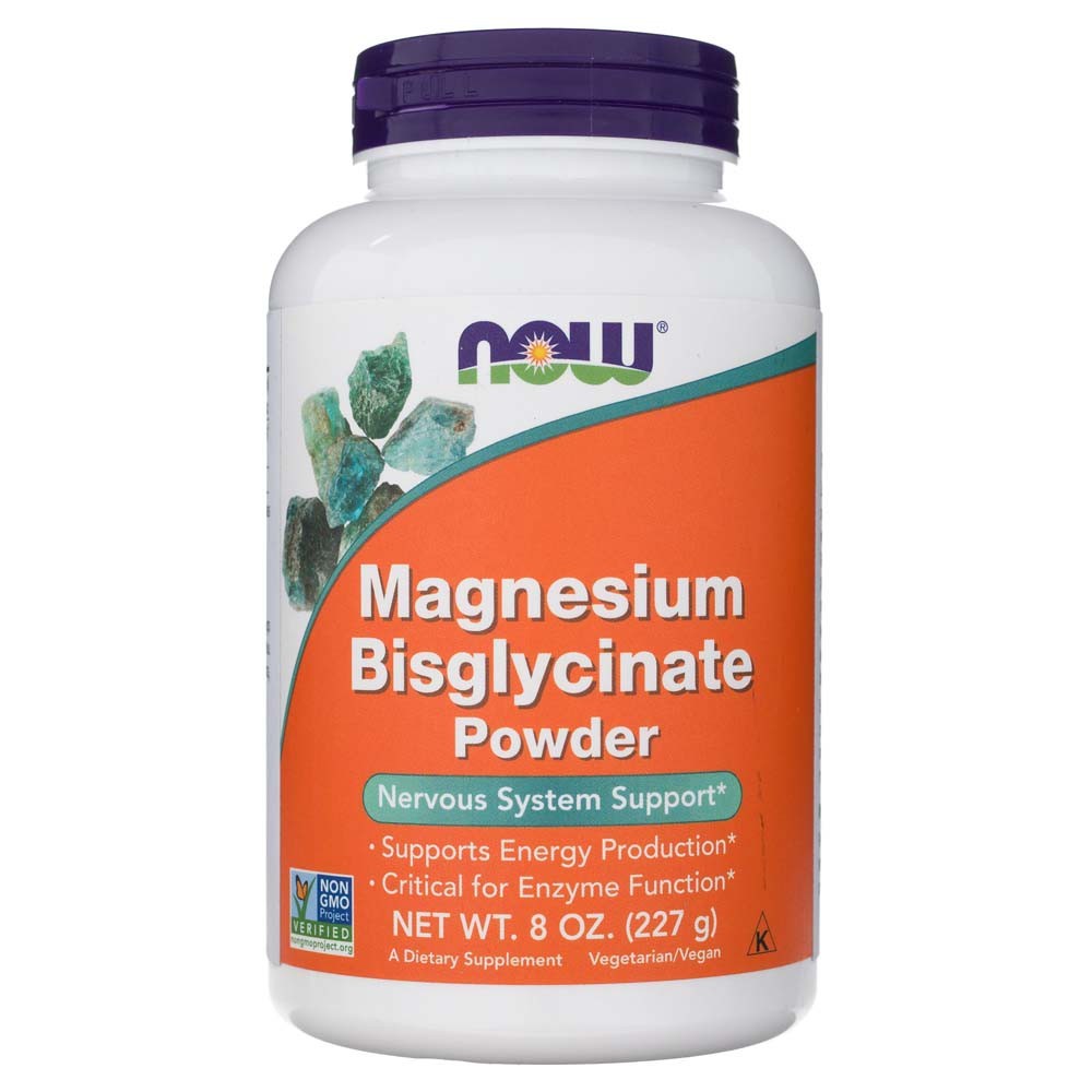 NOW FOODS magnija bisglicināta pulveris – 227 g
