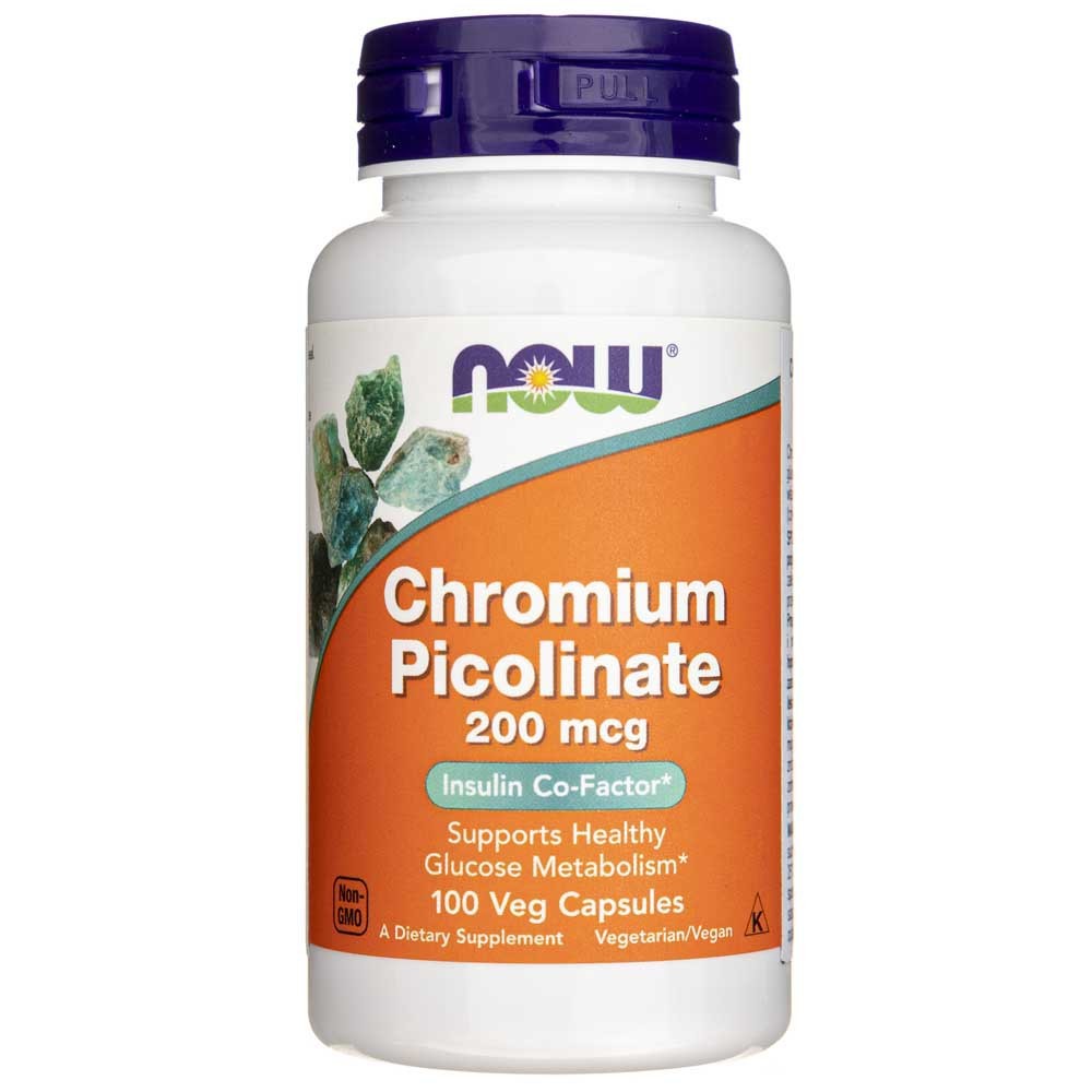 NOW FOODS hroma pikolināts 200 mcg – 100 kapsulas