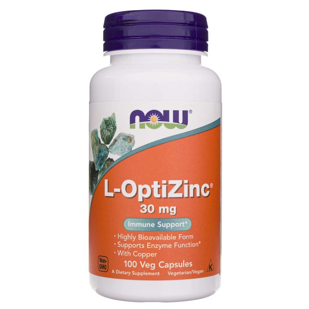 NOW FOODS L-OptiZinc 30 mg – 100 kapsulas