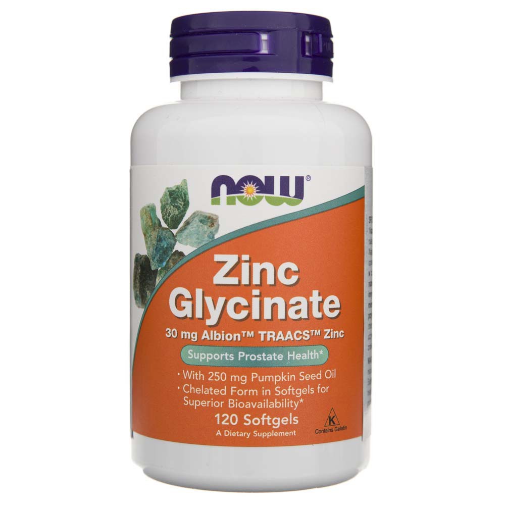 NOW FOODS Cinka glicināts 30 mg – 120 kapsulas