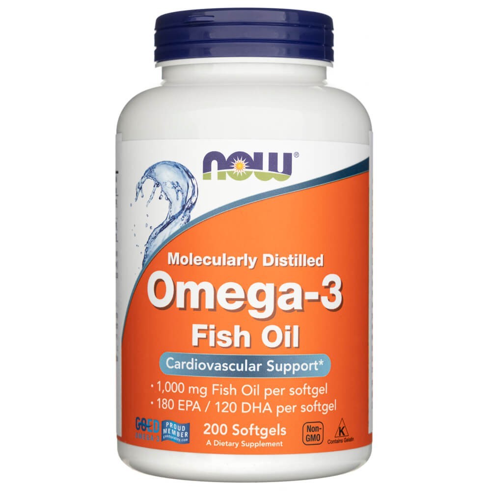 NOW FOODS Omega-3, 180 EPA / 120 DHA – 200 kapsulas