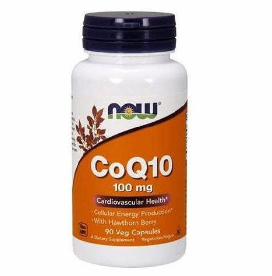 NOW FOODS koferments Q10 100 mg ar vilkābeles ekstraktu – 90 kapsulas