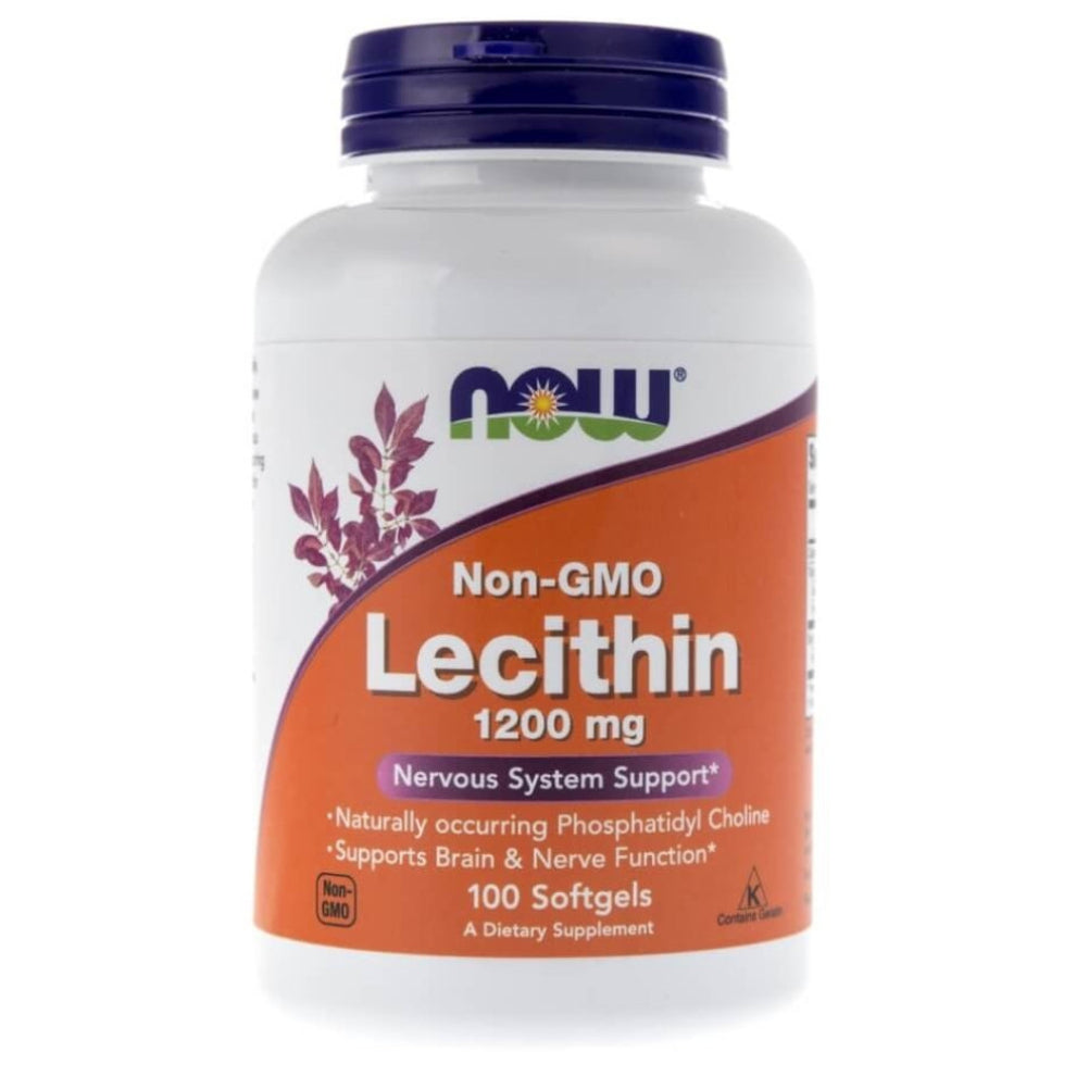 NOW FOODS lecitīns bez ĢMO 1200 mg – 100 kapsulas