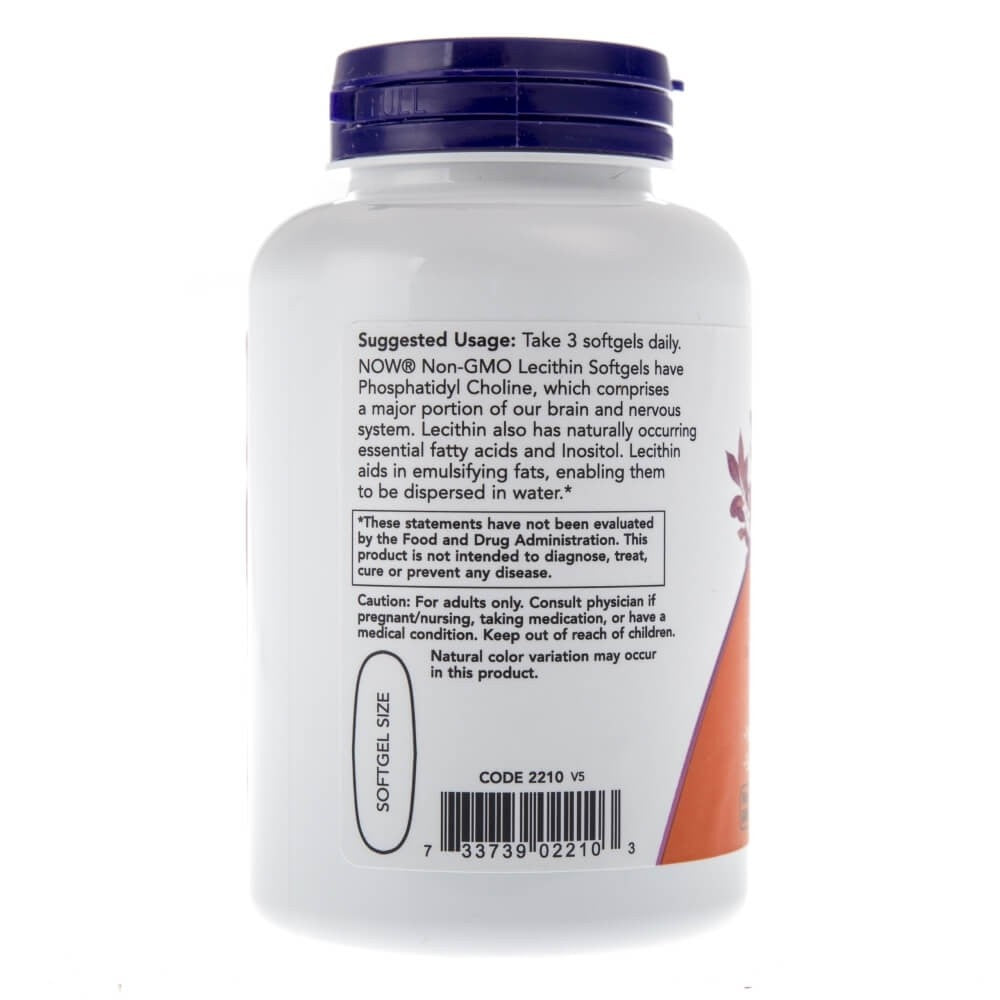 NOW FOODS lecitīns bez ĢMO 1200 mg – 100 kapsulas