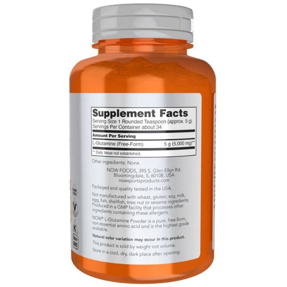 NOW FOODS L-glutamīna pulveris – 454 g