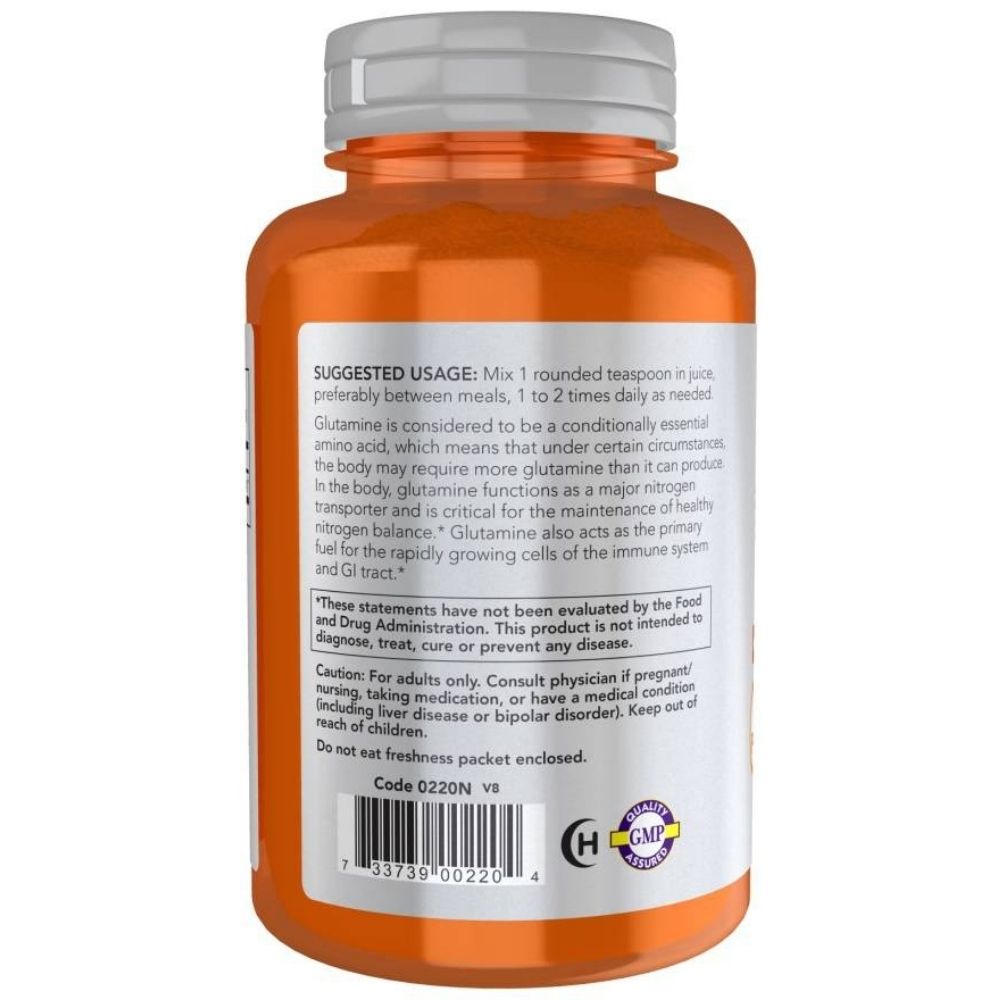 NOW FOODS L-glutamīna pulveris – 454 g