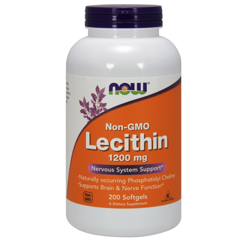 NOW FOODS lecitīns 1200 mg – 200 kapsulas