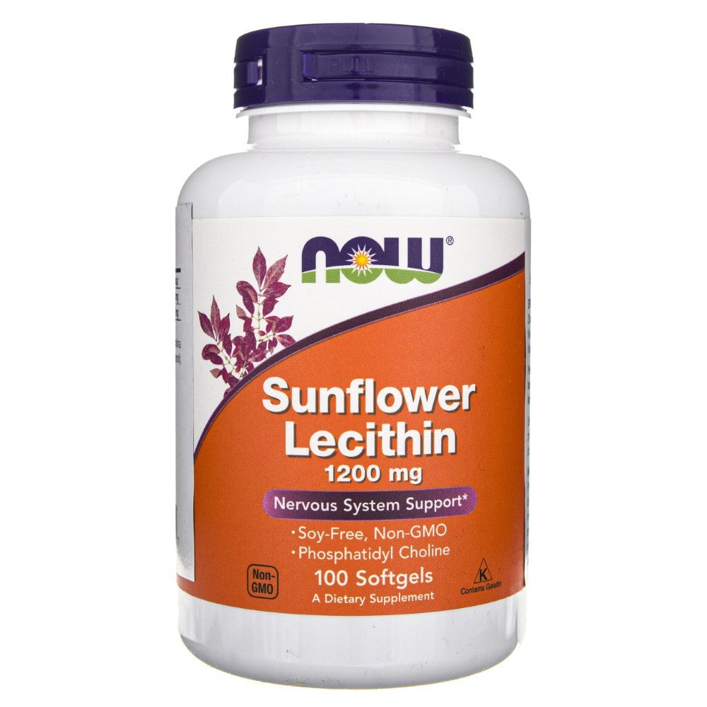 NOW FOODS saulespuķu lecitīns 1200 mg – 100 kapsulas
