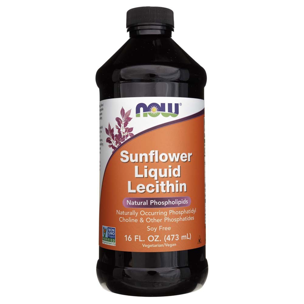 NOW FOODS šķidrais saulespuķu lecitīns – 473 ml