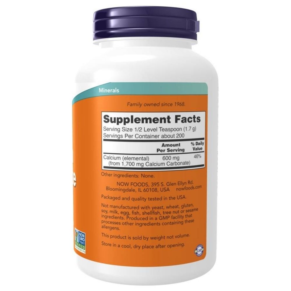 NOW FOODS kalcijs (kalcija karbonāts) 600 mg - 340 g