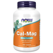 NOW FOODS Cal-Mag Stress Formula stresa kalcijs, magnijs, B vitamīni – 100 tabletes