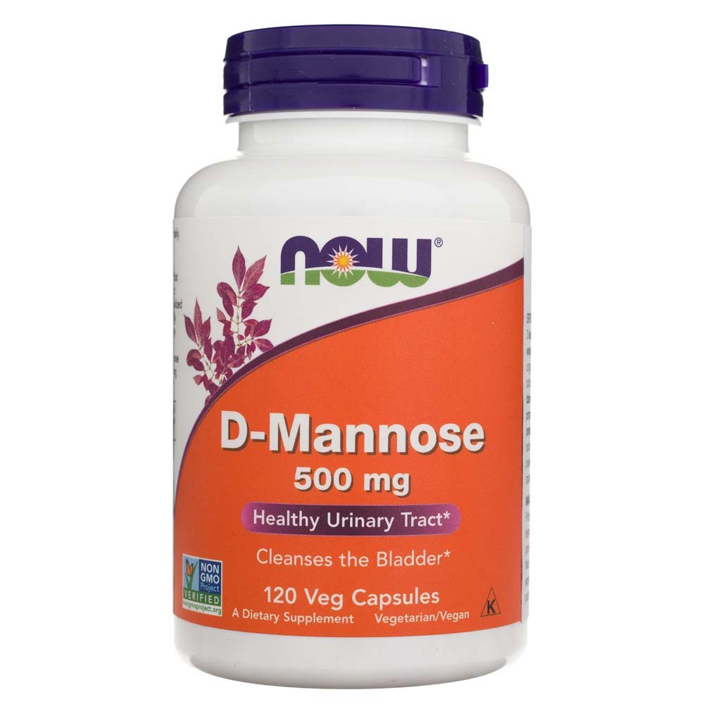 NOW FOODS D-mannoze 500 mg – 120 kapsulas